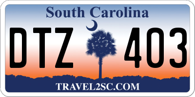 SC license plate DTZ403