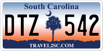 SC license plate DTZ542