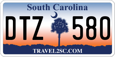 SC license plate DTZ580