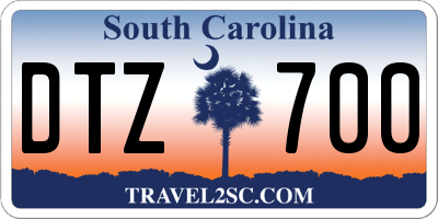 SC license plate DTZ700