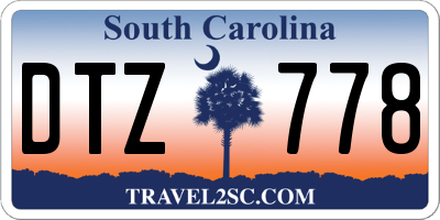 SC license plate DTZ778