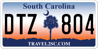 SC license plate DTZ804