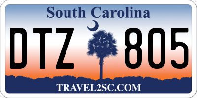 SC license plate DTZ805