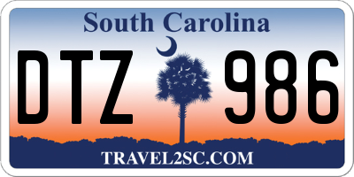 SC license plate DTZ986