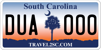 SC license plate DUA000