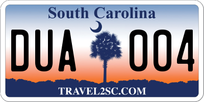 SC license plate DUA004