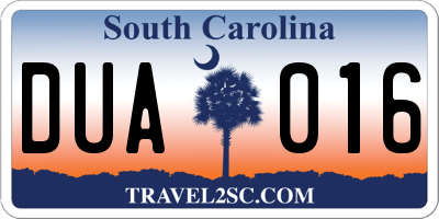 SC license plate DUA016