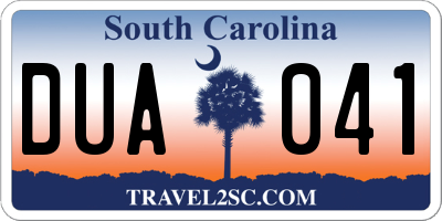 SC license plate DUA041