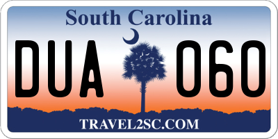 SC license plate DUA060