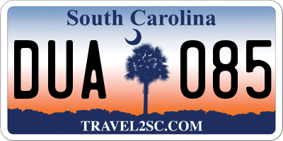 SC license plate DUA085