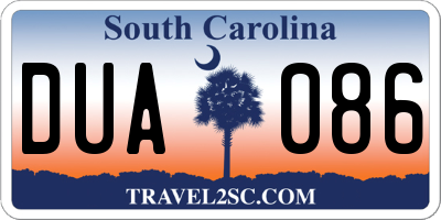 SC license plate DUA086