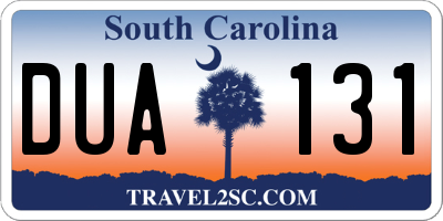 SC license plate DUA131