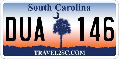 SC license plate DUA146