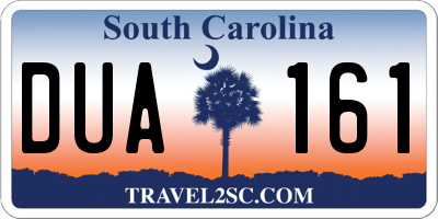 SC license plate DUA161
