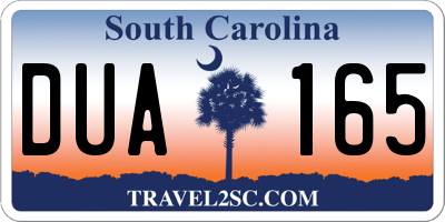 SC license plate DUA165