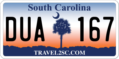 SC license plate DUA167