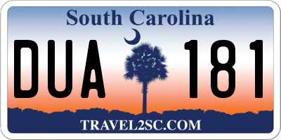 SC license plate DUA181