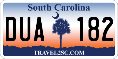 SC license plate DUA182