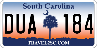 SC license plate DUA184