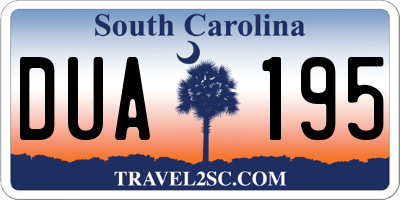 SC license plate DUA195