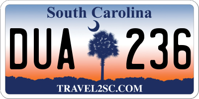 SC license plate DUA236