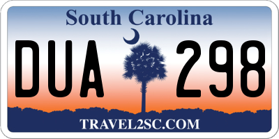 SC license plate DUA298