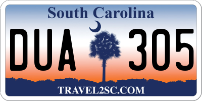 SC license plate DUA305
