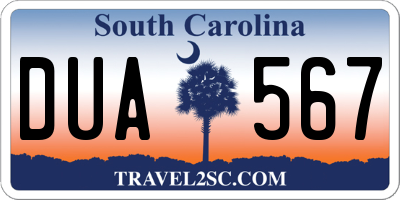 SC license plate DUA567