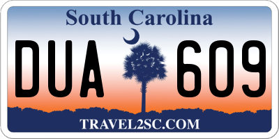 SC license plate DUA609