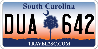 SC license plate DUA642