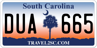 SC license plate DUA665