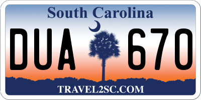 SC license plate DUA670