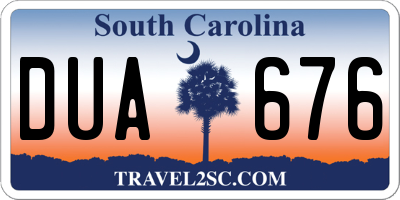 SC license plate DUA676