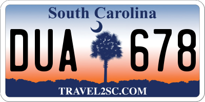 SC license plate DUA678