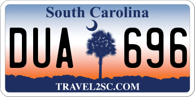 SC license plate DUA696
