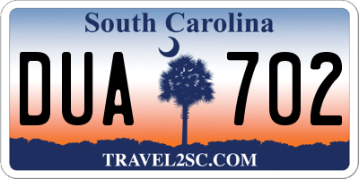 SC license plate DUA702