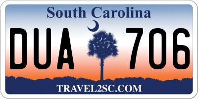 SC license plate DUA706
