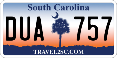 SC license plate DUA757