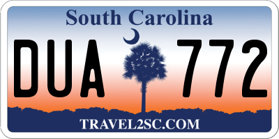 SC license plate DUA772