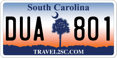 SC license plate DUA801