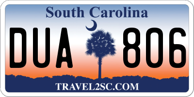 SC license plate DUA806