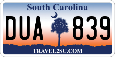 SC license plate DUA839