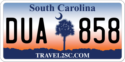 SC license plate DUA858