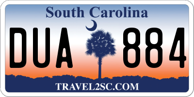 SC license plate DUA884