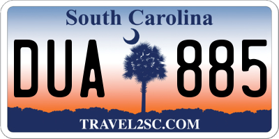 SC license plate DUA885