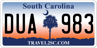 SC license plate DUA983
