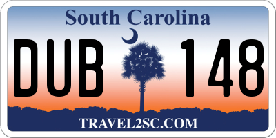 SC license plate DUB148
