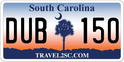 SC license plate DUB150