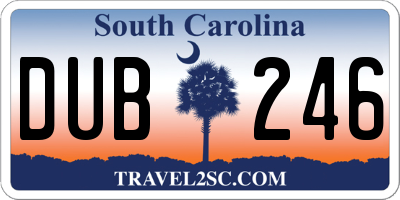 SC license plate DUB246
