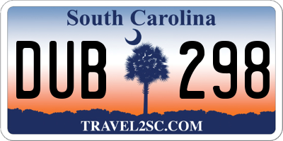 SC license plate DUB298